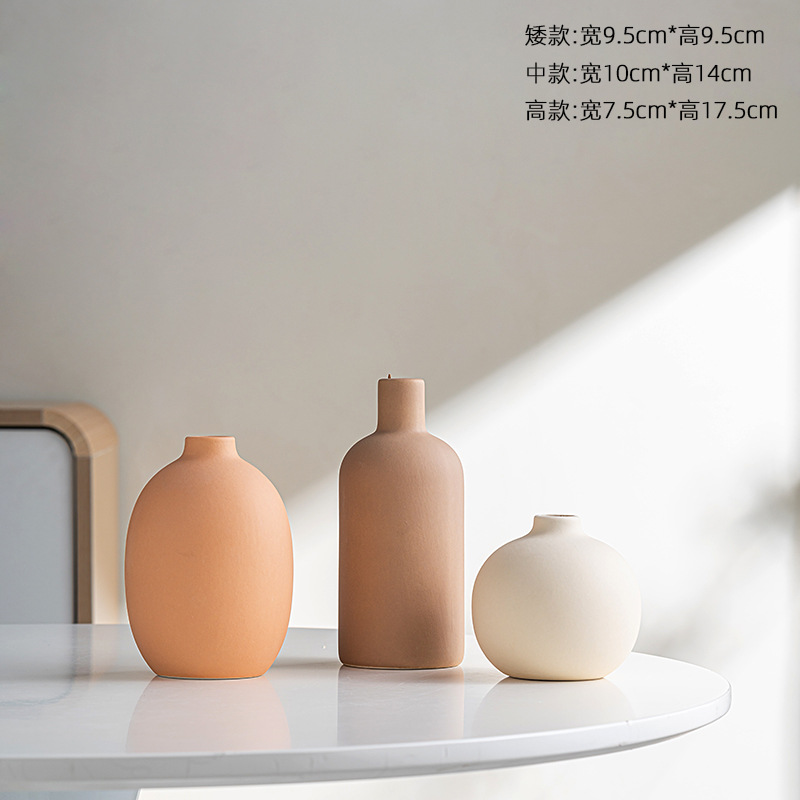 Eucalyptus Preserved - Vas Keramik Matte Nordic Morandi Minimalis,